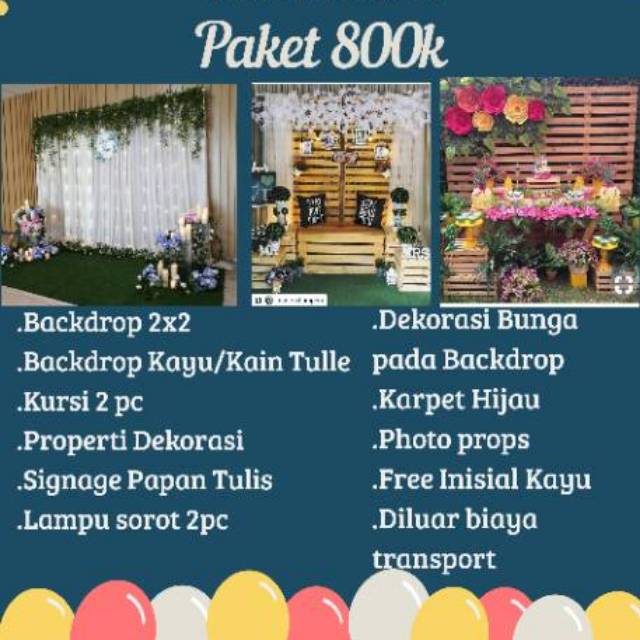 Paket Dekor Akikah/Tunangan/Nikah/Photobooth  800k