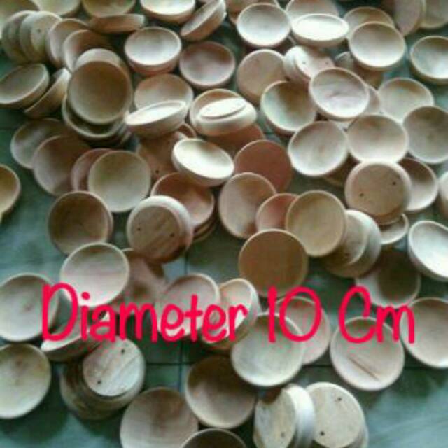 Cobek kayu / Wadah sambal / Tempat Sambal / Saus / Kecap / Bumbu dari Kayu Mahoni Diameter 10 cm