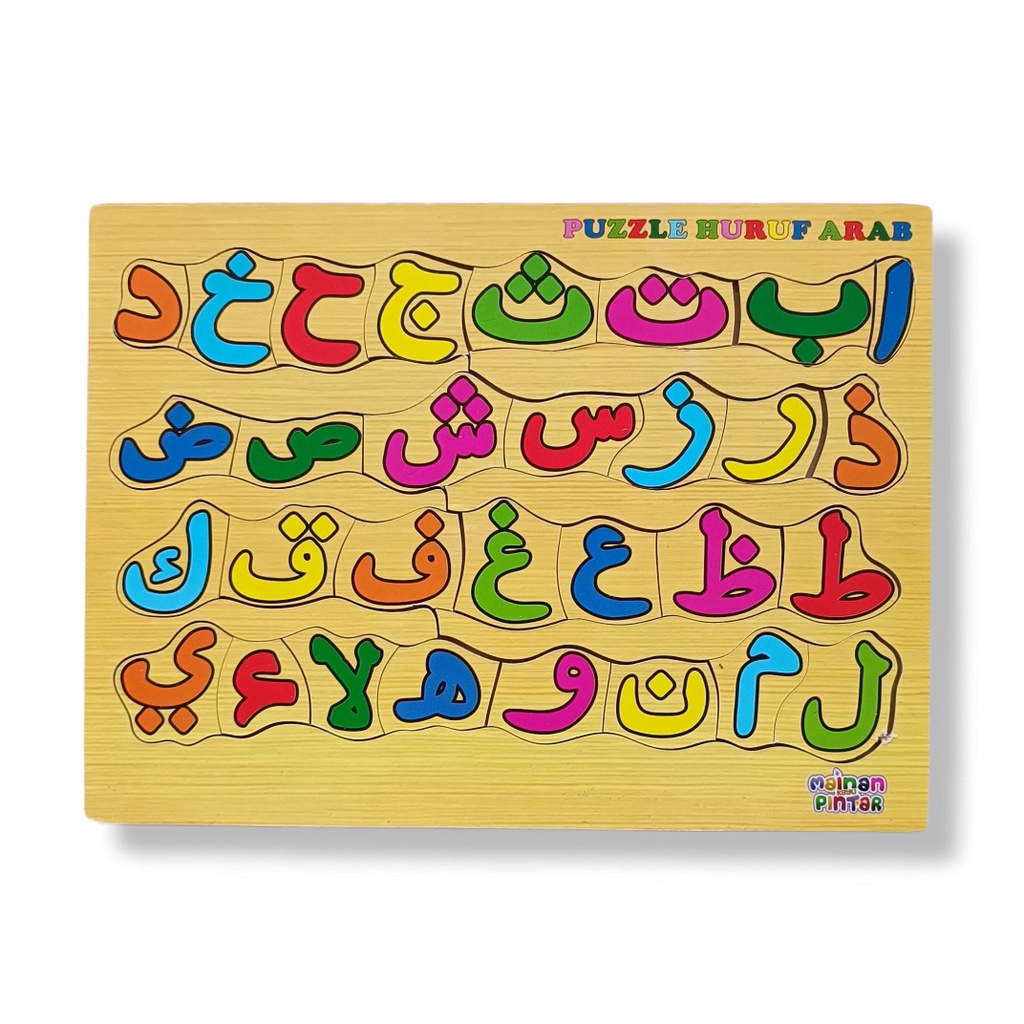 Puzzle Kayu Pengenalan Huruf Hijaiyah Huruf Alphabet Dan Angka - Mainan edukasi Anak - Rapid Toys