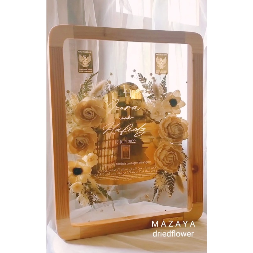 Mahar pernikahan tetes air - mahar akrilik mirror gold - mahar RUSTIC