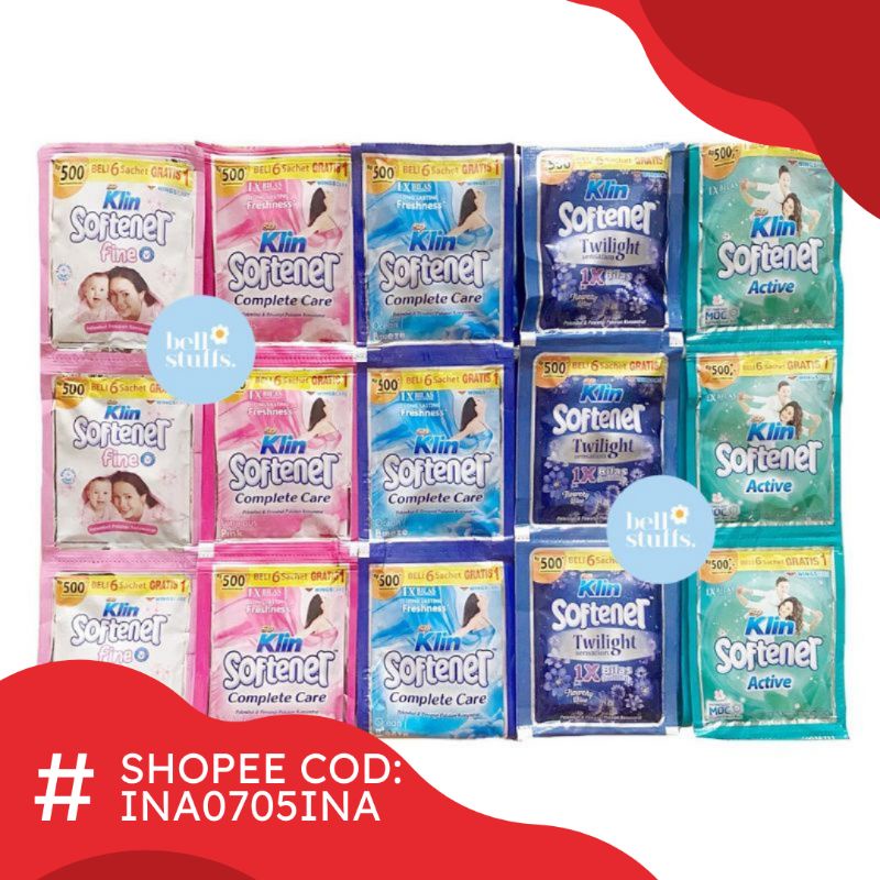 Softener Soklin 6 Sachet  Gratis 1 Sachet / Softener Soklin 14 Sachet