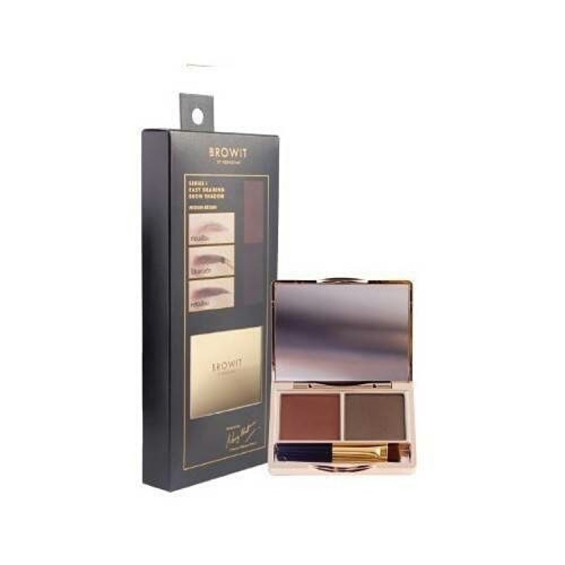 NATCHA BEAUTY X BROWIT SET POWDER EASY DRAWING BROW SHADOW BEDAK RAN COMPACT MINI PREMIUM TERLARIS