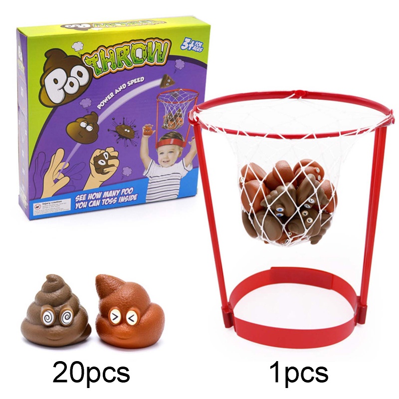 Mary Outdoor Headband Hoop Fake Poops Toys Security Catching Game Orang Tua-Anak Permainan Anak-Anak Basket Shooting Belajar Gi