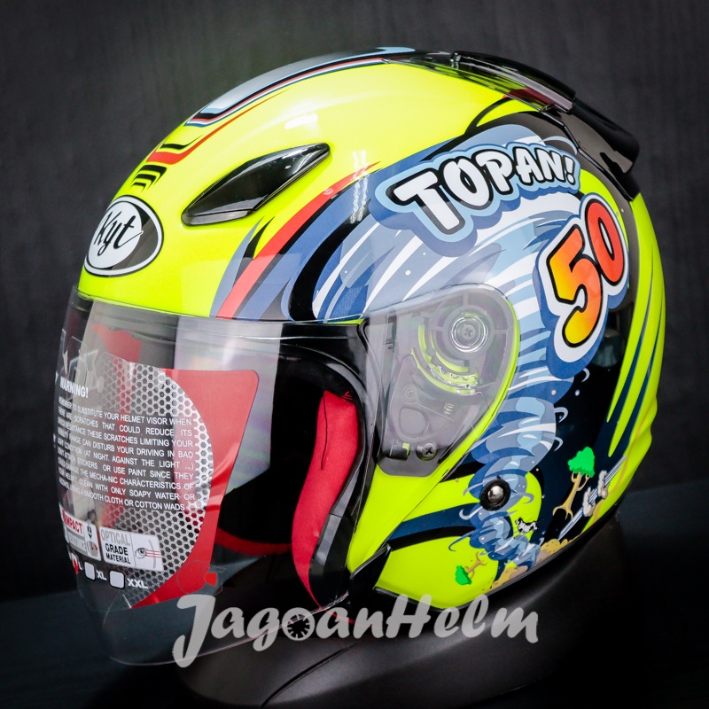 KYT HELM DJ MARU TOPAN SE | YELLOW FLUO  | DJMARU MOTIF
