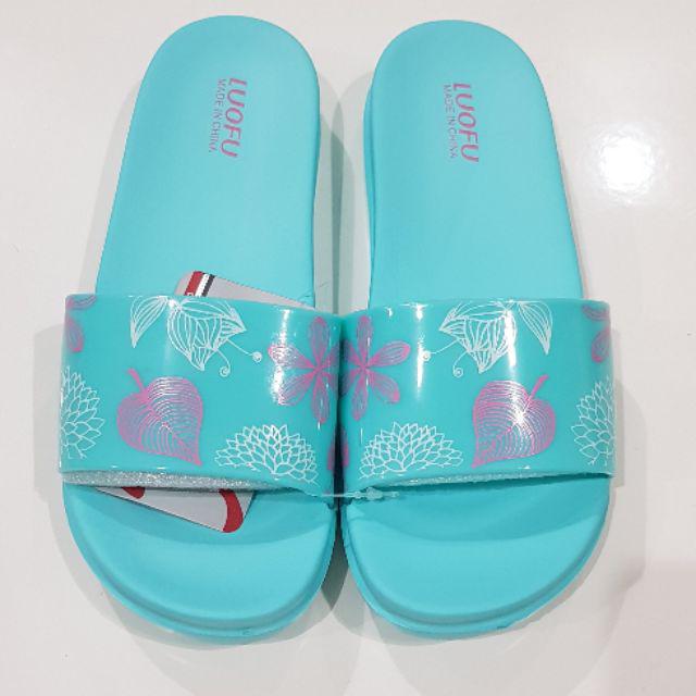 luofu E7159-L4 sandal selop wanita empuk ringan-toska