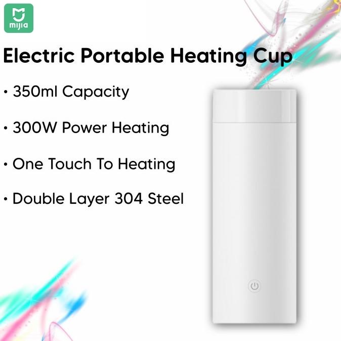 MIJIA Portable Electric Heating Cup 350ML MJDRB01PL - Botol Pemanas Air Elektrik 300W