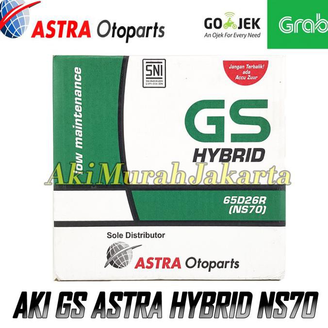 Aki Mobil Mitsubishi Kuda GS HYBRID ASTRA NS70 Aki Basah 12V / 65Ah