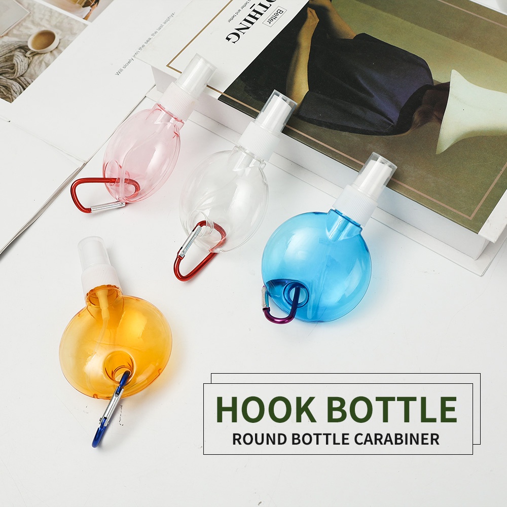 Botol Semprot Kosong Isi Ulang Hand Sanitizer 50ml Bahan Plastik Warna Acak Dengan Kait Untuk Travel