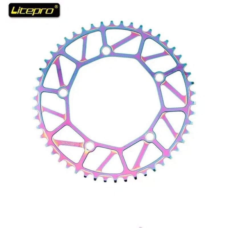 CHAINRING CRANK LITEPRO 52T / 54T / 56T / 58T ALLOY RAINBOW PELANGI COLORFULL ULTRALIGHT BCD 130