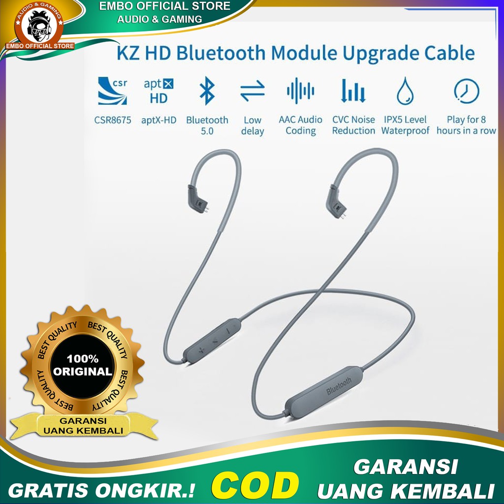 Kabel Headphone Headset Bluetooth KZ aptX HD CSR8675 Modul Headset Wireless Original