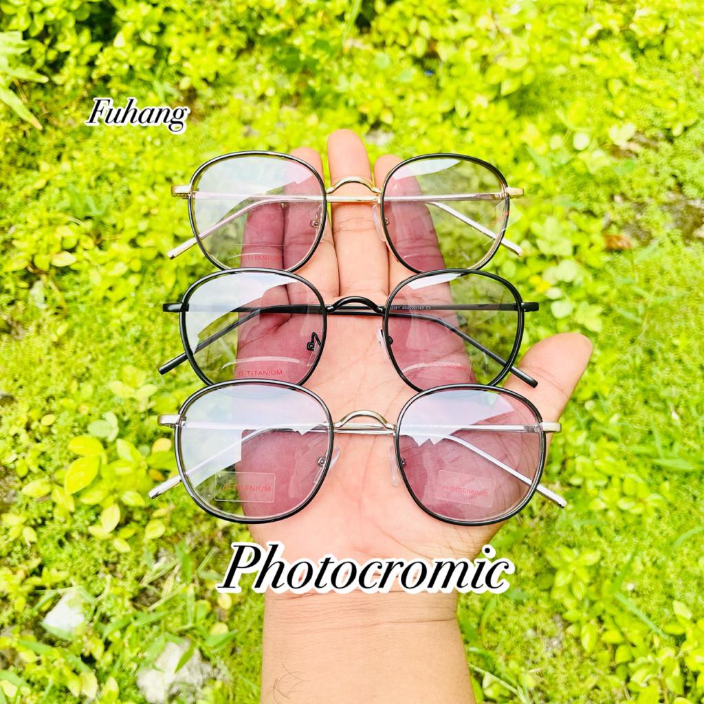 Kacamata Lensa Photocromic, Pria Wanita, Free Box dan Lap, Terbaru, Unisex