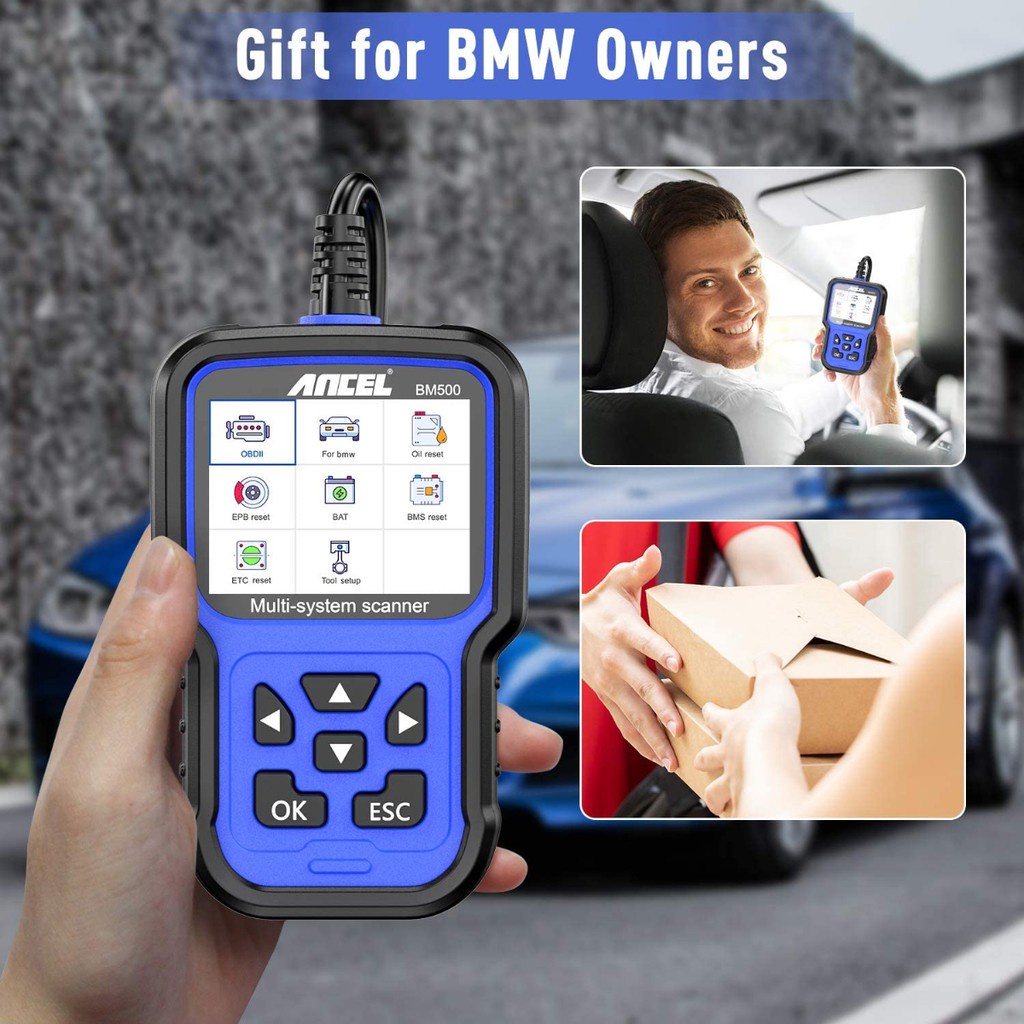 ANCEL BM500 Semua Sistem Obd2 Scanner Mobil Scanner Odb2 Alat Diagnostik Mobil Obd Mobil Diagnostik Scanner Otomotif Scanner untuk BMW/Mini/Rolls Royce