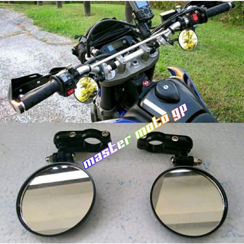 Spion jepit stang spion caferacer motocross Spion bulat Vnd jepit stang NMAX XRIDE PCX VIXION R15 R25 XABRE TIGER KLX CRF ADV spion stang fatbar