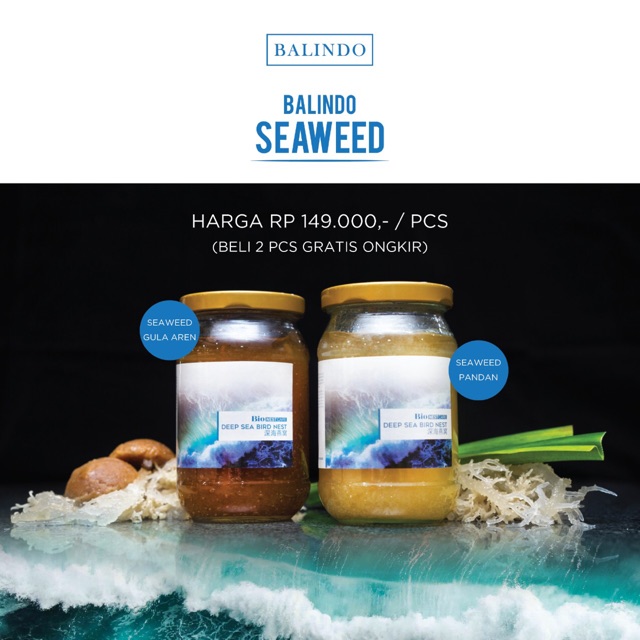 

Balindo Seaweed / Rumput Laut 2 botol siap saji netto 300 gr