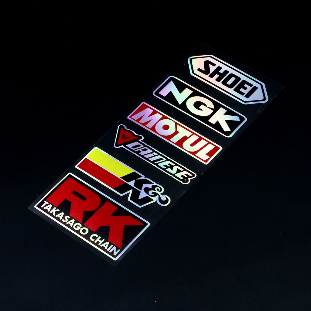 GOPRO NGK Motul SHOEA Stiker Strip Laser Pelangi Untuk Dekorasi Helm Motor YAMAHA TMAX Kawasaki KTM