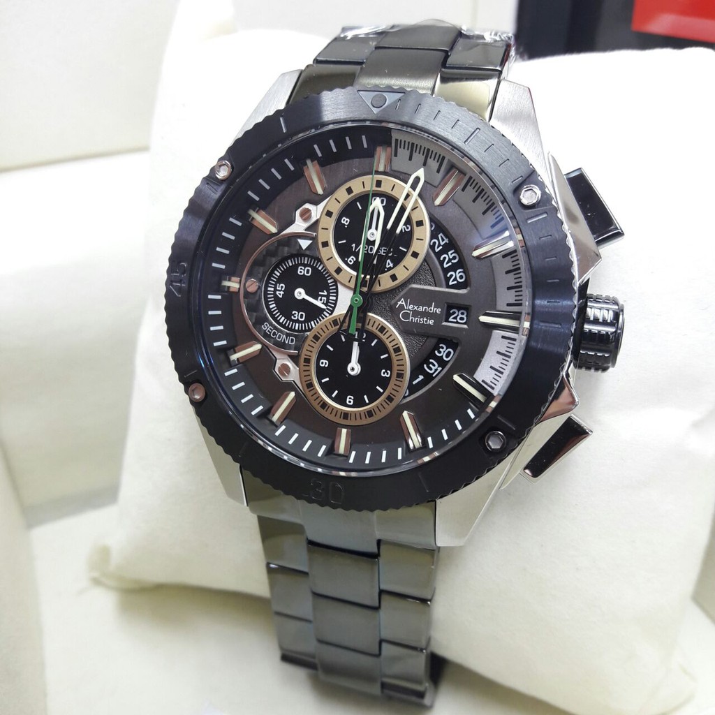 Alexandre Christie AC6465 - Jam Tangan Fashion Pria - Chronograph - Stainless Strap