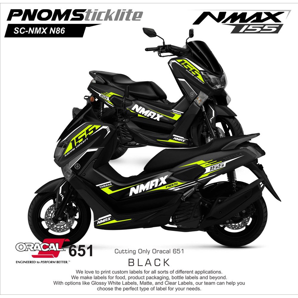 Cutting Sticker Nmax Hitam / Sticker Body nmax Putih - Stabilo