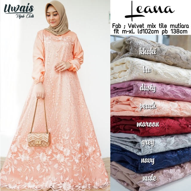 Leana Dress Dres Gamis Original Uwais