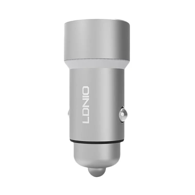 LDNIO C302 Car Charger Mobil 3.6A Dual Port USB Micro Type C Lightning Fast Charging