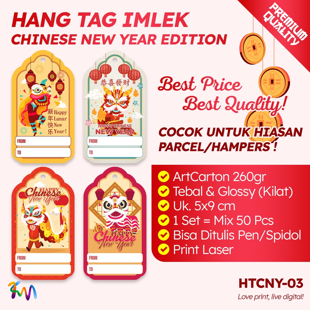 Set Hang Tag Imlek | Custom Chinese New Year Hang Tag for Hampers | HTCNY-03
