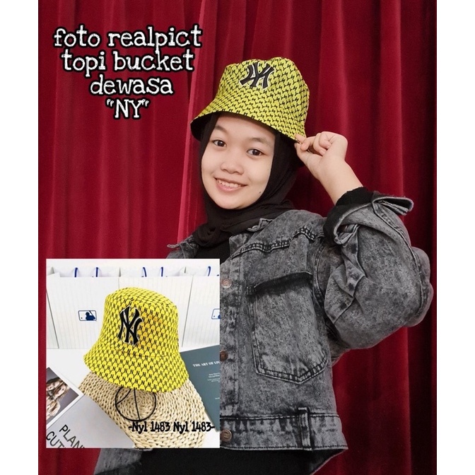 TOPI BASSEBALL BUCKET NY DEWASA BISA BULAK BALIK ~ UNISEX NY !!! TRENDY BUCKET