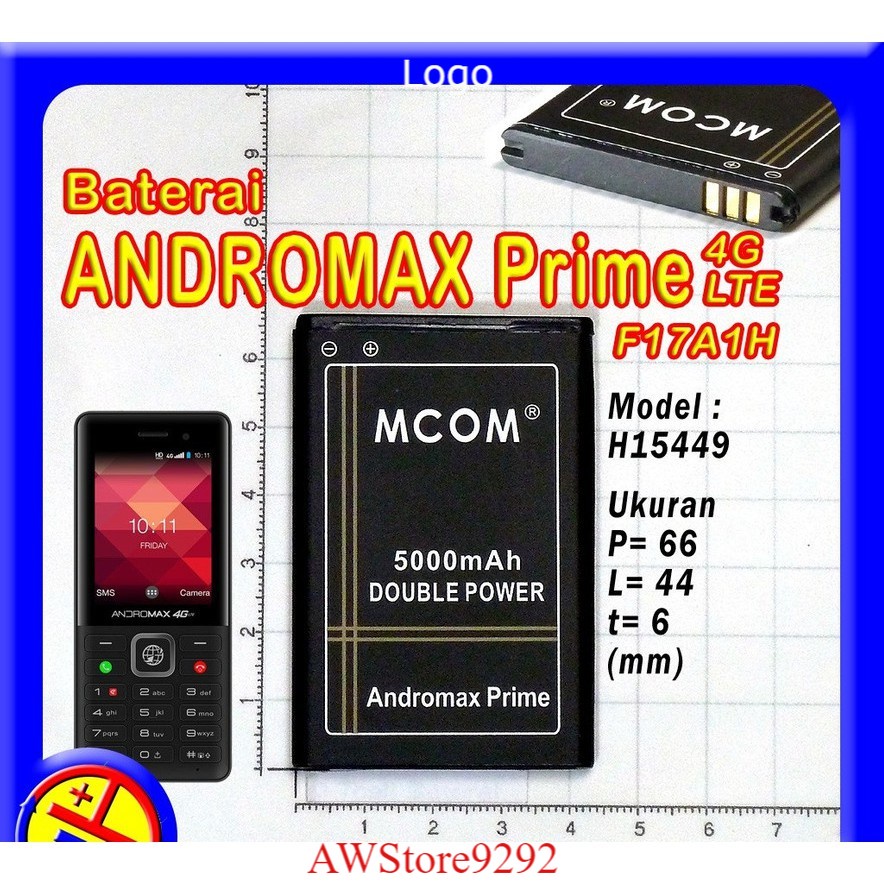 Mcom Battery Batre Baterai Double Power Mcom Smartfren Andromax Prime H15449 F17A1H 4G