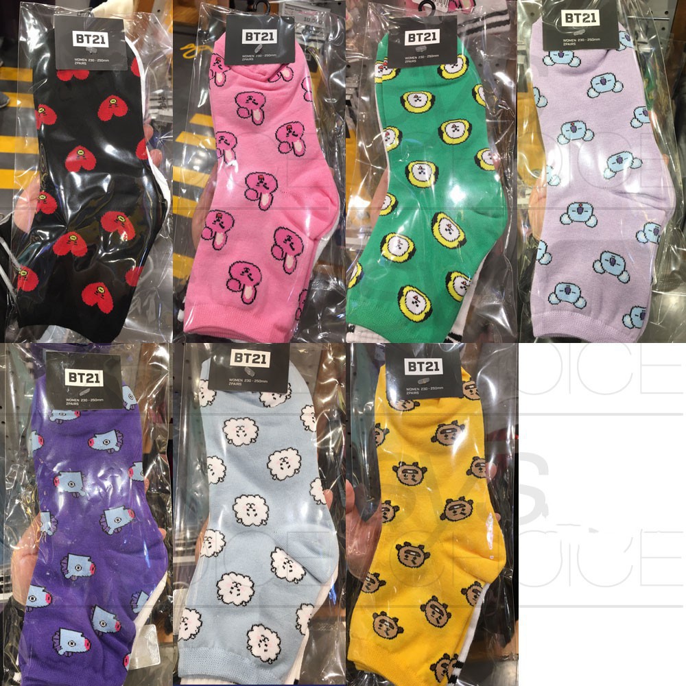 ãSEBELUM KIRIM DICEKãBTS BT21 Kaos Kaki Motif Kartun Bahan Katun Untuk Pria Wanita