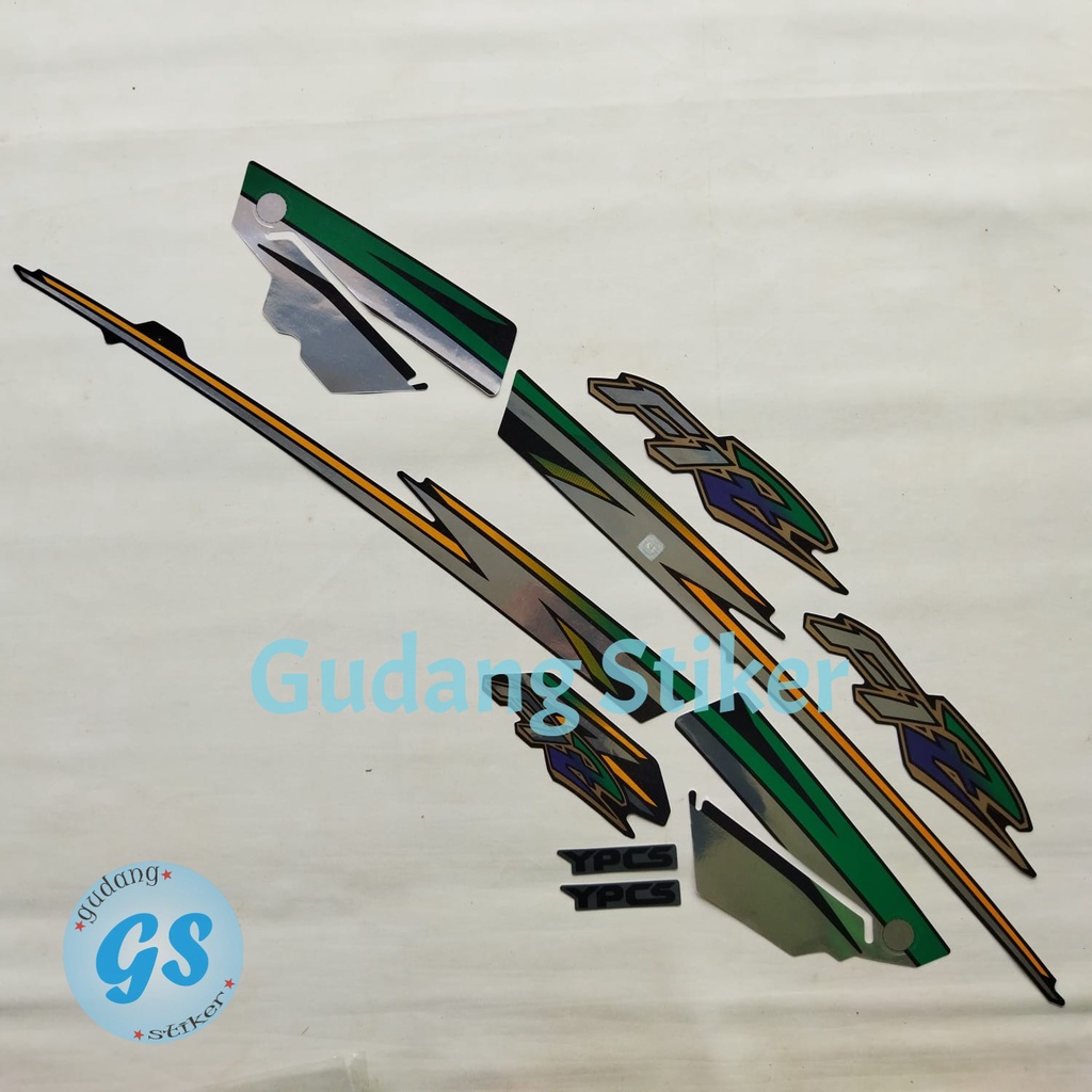 STRIPING STIKER MOTOR YAMAHA F1ZR F1ZR 1996 HITAM-HIJAU