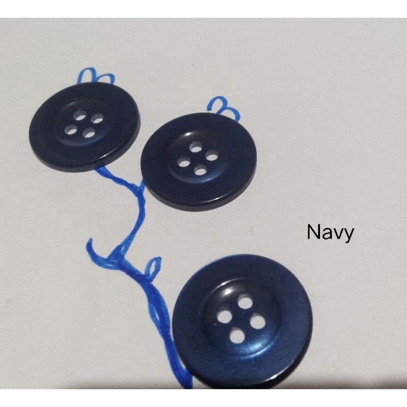 (12 Biji) KANCING BAJU PLASTIK WARNA UKURAN 21 MM