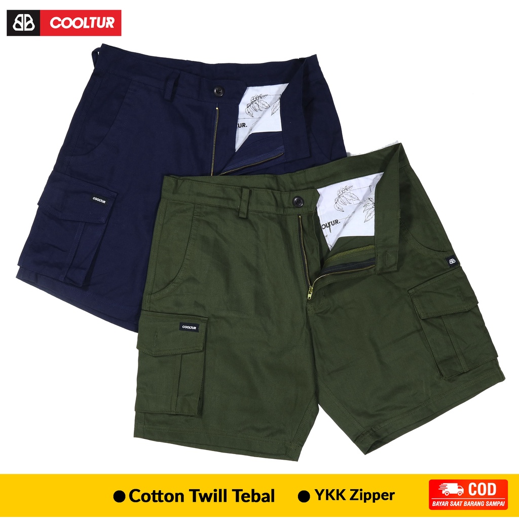 COOLTUR - Cargo Short Pants / Celana Cargo Pendek Distro Pria Cowok Laki Laki Clana Bawahan Kargo Ch