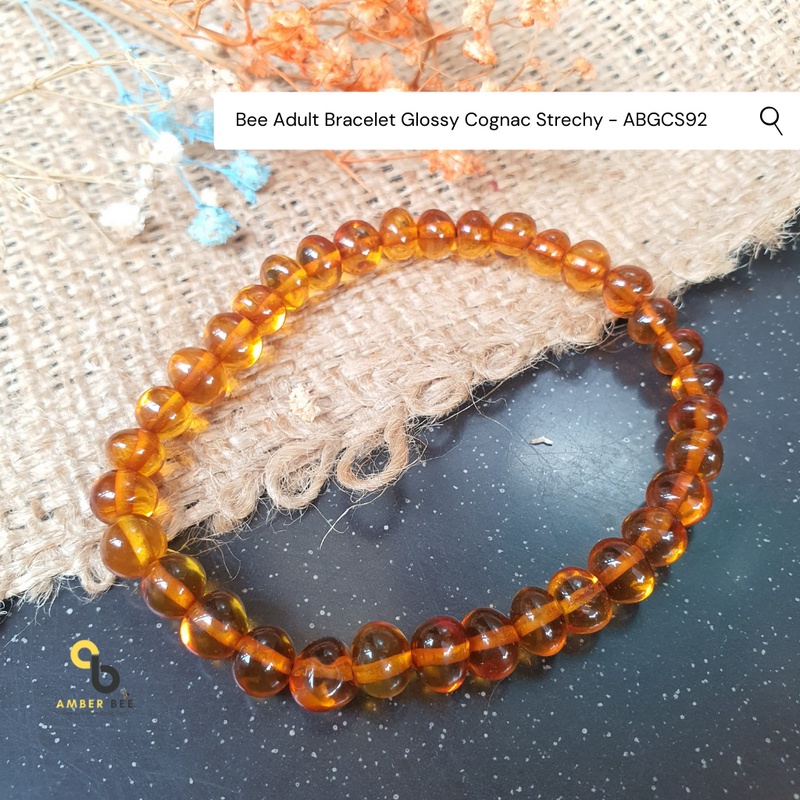 [BEST SELLER] Gelang Amber Baltic Lithuania Dewasa Premium Glossy Multicolors Stretchy By Amber Bee