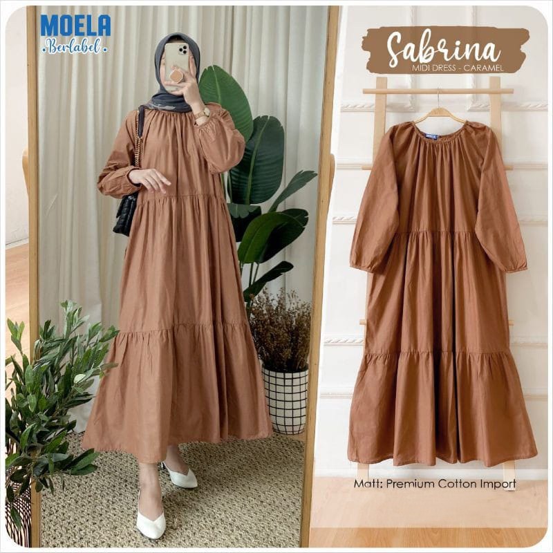 Sabrina Midi Dress  Wanita Polos