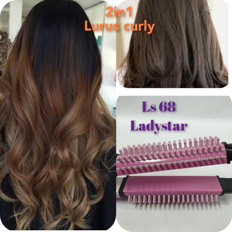 LADYSTAR | Catokan Rambut | LS68 | Pink | Sisir Catok Murah