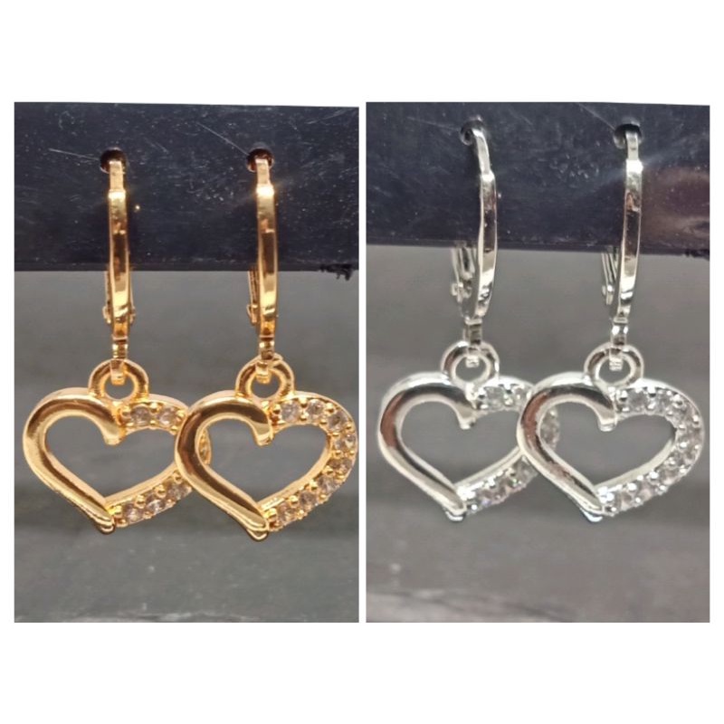 RJJ33 Anting xuping wanita lapis emas dgn mata zircon