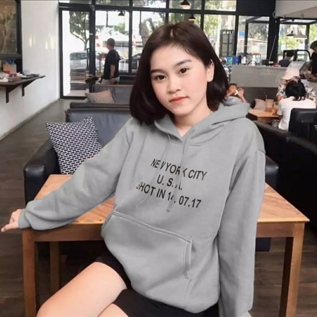 NEW YORK CITY Sweater Fleece Asli / Hoodie Wanita Terkini