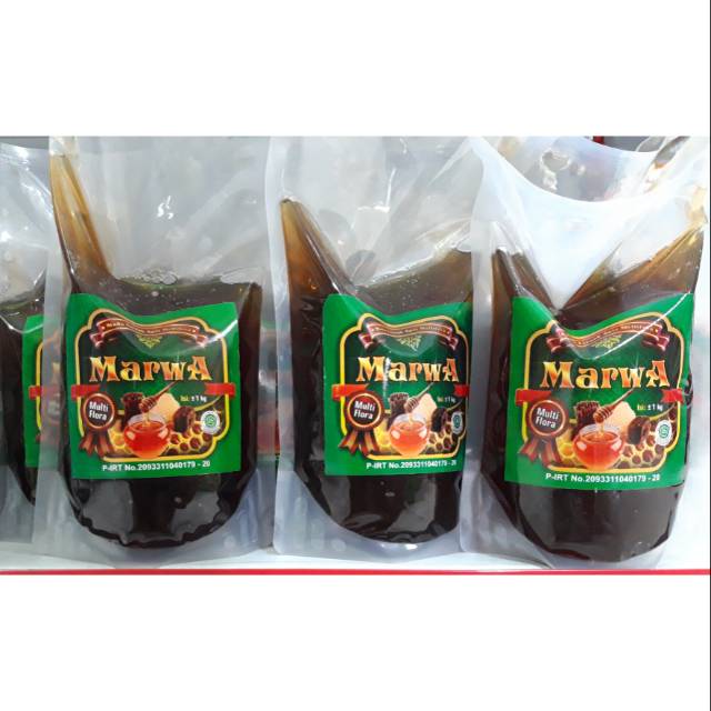 

Madu Multiflora Marwa Kemasan Pouch Al-Ghuroba 1Kg Asli