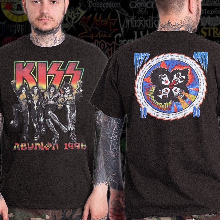 T-Shirt Vintage Band Metal KISS Reunion 1996 T-Shirt Vintage Band Metal_053