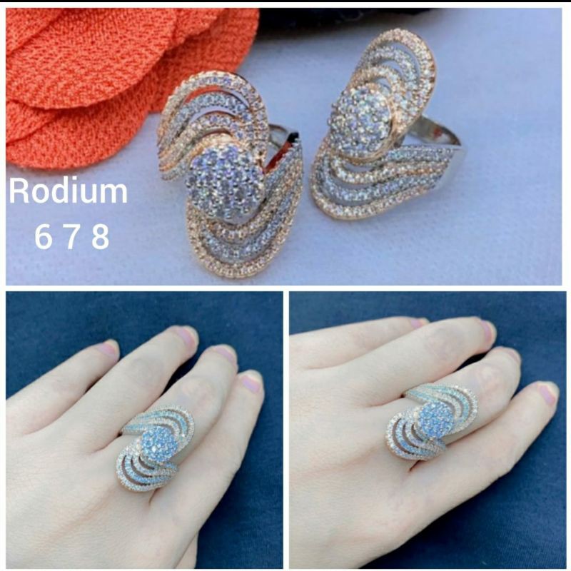 Cincin Zircon Lapis Emas Premium Quality Anti karat anti alergi mata kilau Rc719