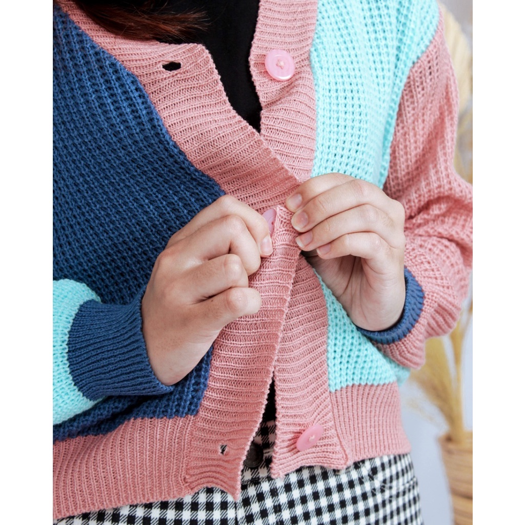 KALILA - ARSY COMBY Cardigan Crop Cardigan Rajut Wanita Dewasa | Kardigan Rajut Wanita