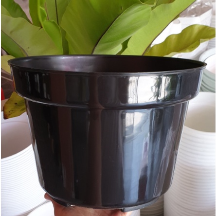 Pot Hitam Besar No 30 Diameter 30 cm Pot Bunga Tanaman Plastik 30 / 25 JM Jumbo Termurah
