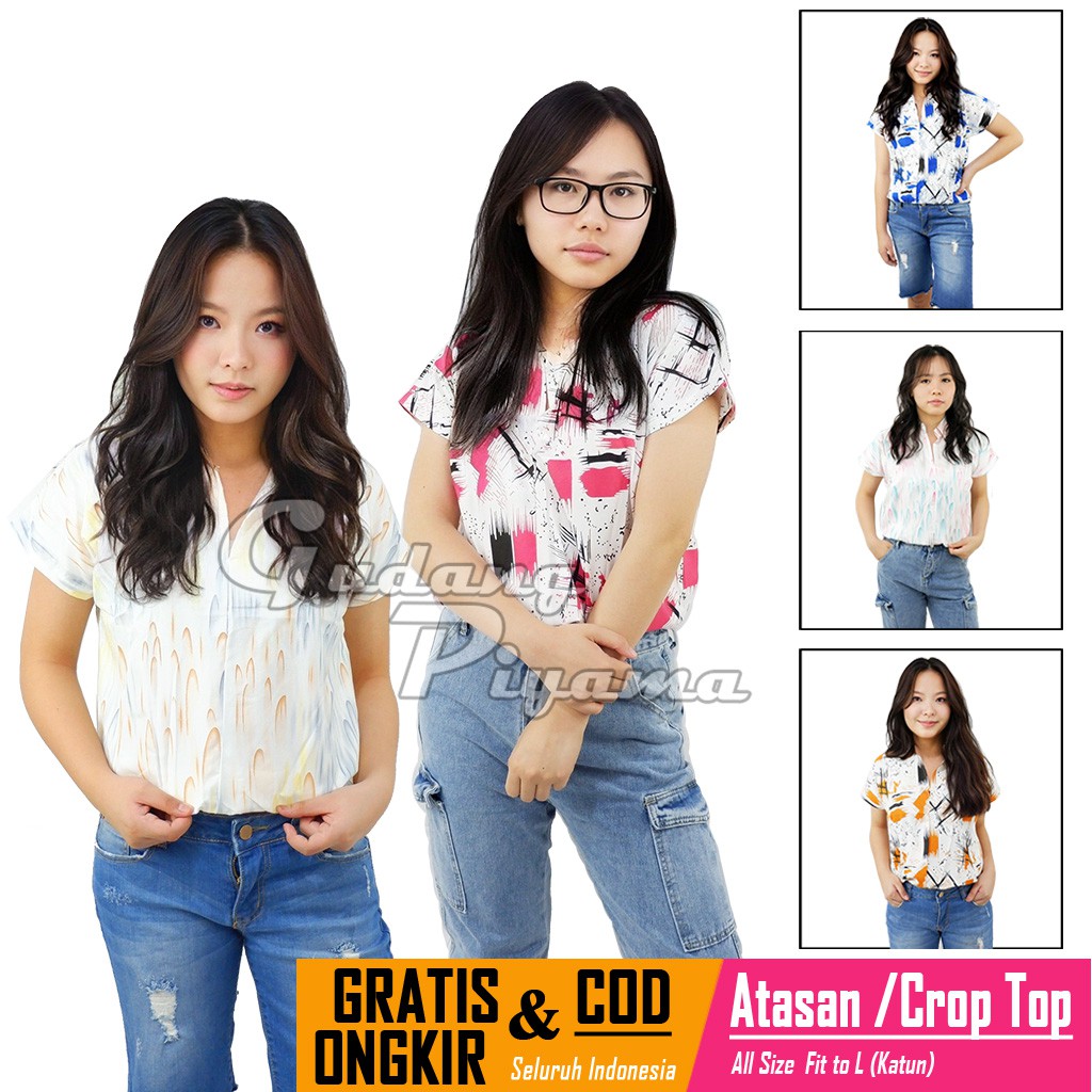 CROP TOP ATASAN KEKININAN FIT TO L