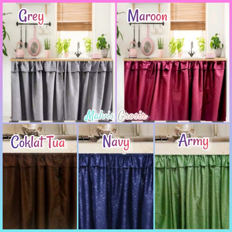 Gorden Kolong Dapur / Tirai Kolong Dapur / Tirai Dapur / Hordeng Dapur