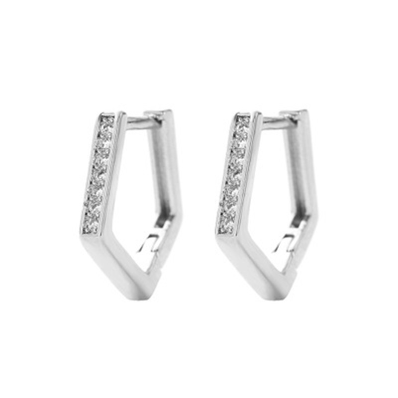 925 anting perak sterling anting-anting wanita dengan perhiasan fashion berlian-D
