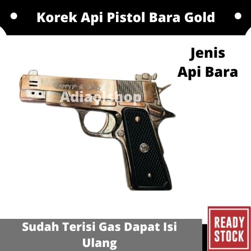 Korek Api Bara Antik Unik Model Pistol Mini Gold 551