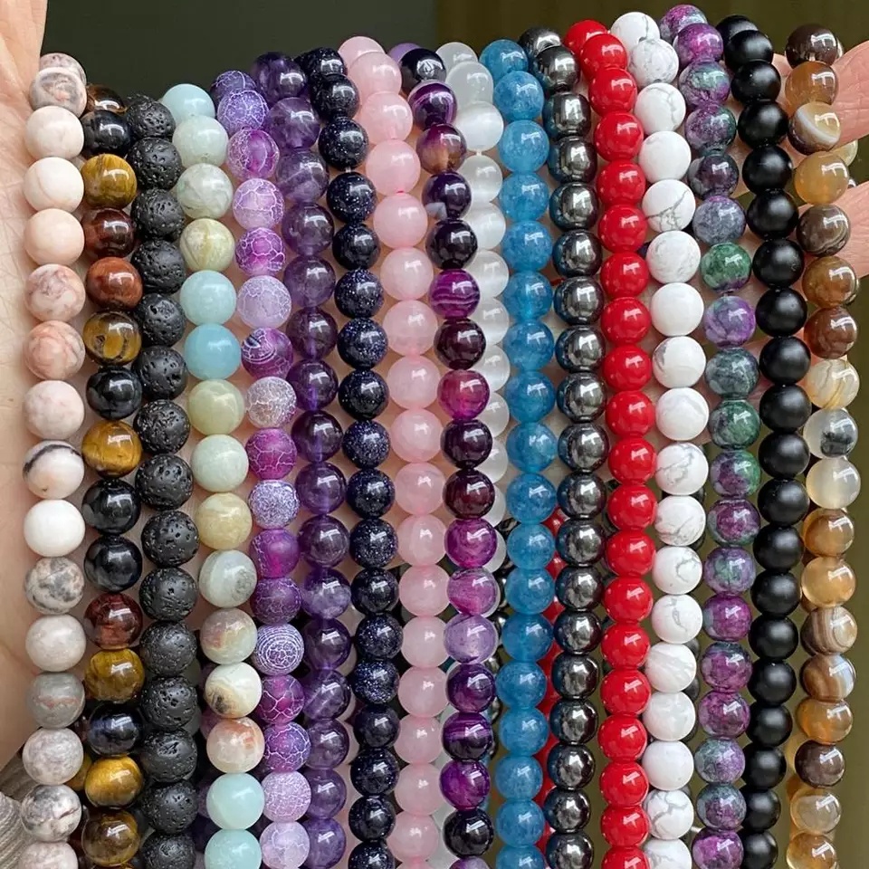 Manik Manik Batu Alam Beads Aksesoris Bahan Gelang