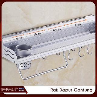  Rak  Dapur  Dinding Kitchen Rack Bumbu Gantung  Aluminium  