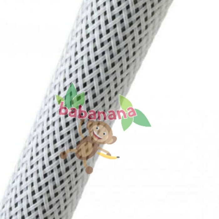 Pembungkus Kabel 4 mm Putih Cable Sleeve braided nylon