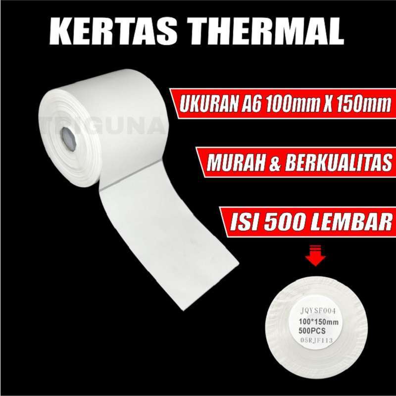 Kertas Thermal A6 100x150mm Resi Label Barcode Bersih Tebal Per dus Semua Js Krm