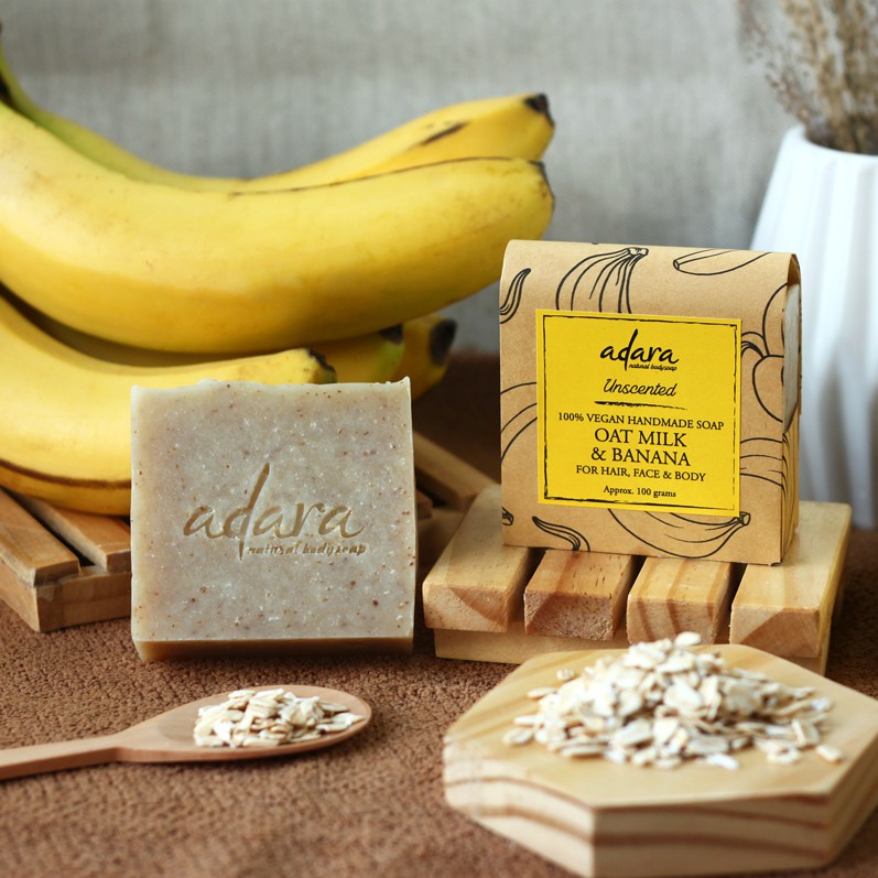 Adara Organic Handmade Oat Milk & Banana Soap - Unscented