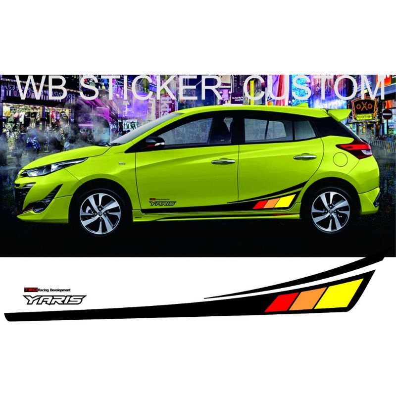 stiker mobil Sticker variasi body mobil Honda jazz Brio Satya Ayla Cayla sigra